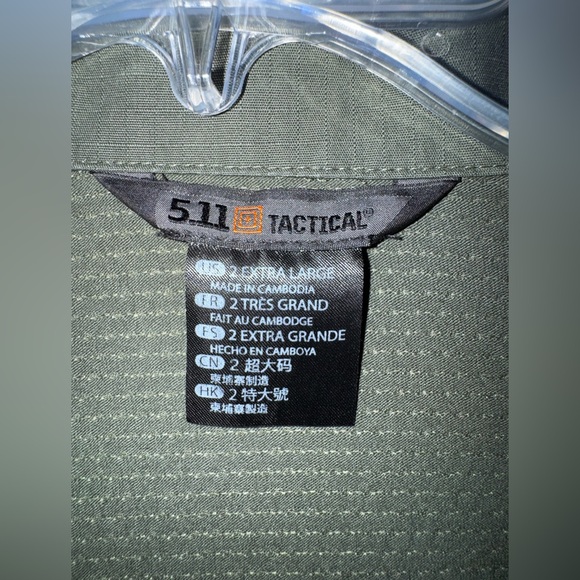 5.11 Tactical Quarter Zip Pullover 2XL XXL Green Military Combat Utility Shirt - Picture 4 of 7